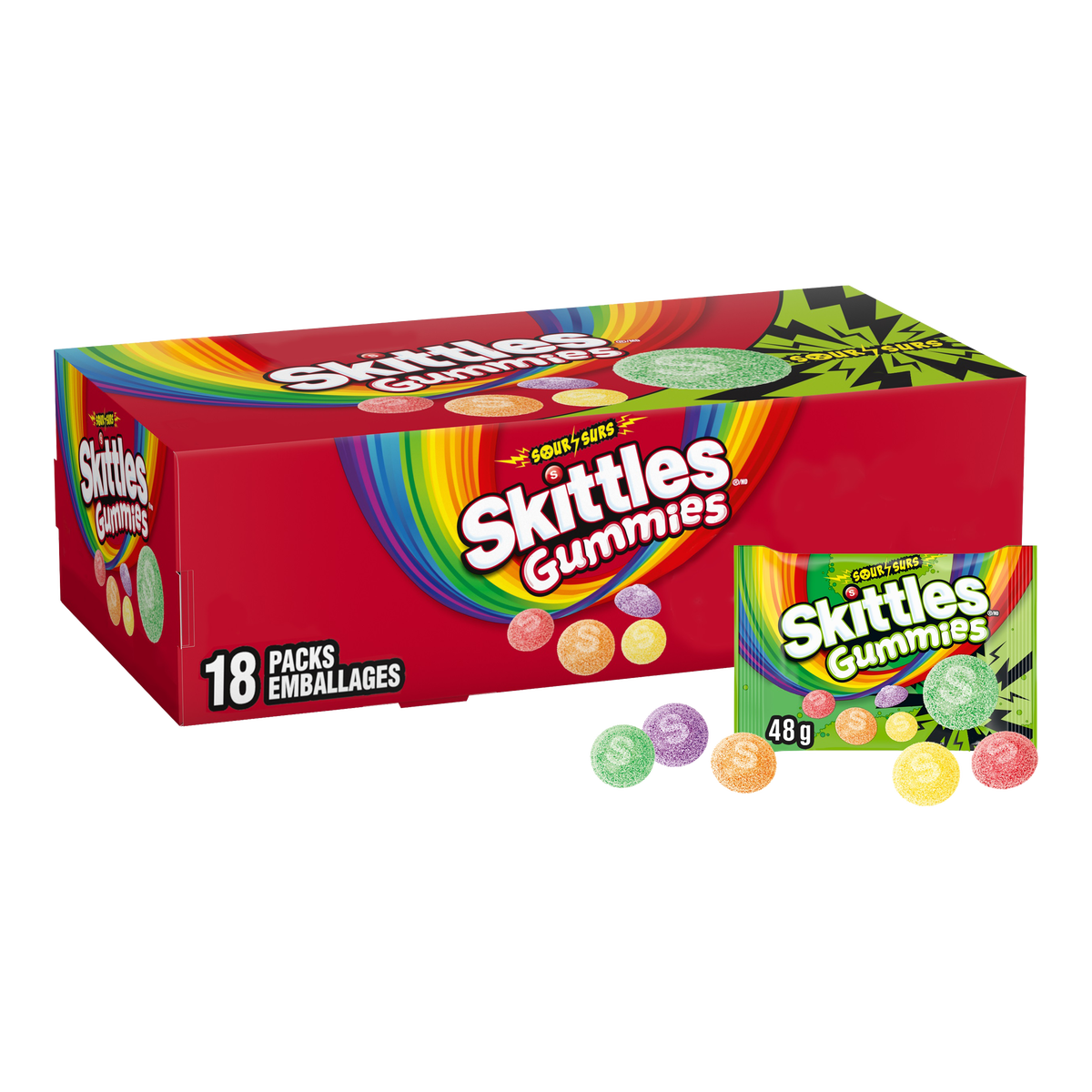 Skittles Gummies 18×48g Sour