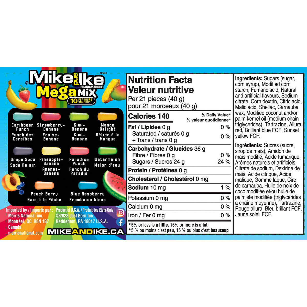Mike and Ike Mega Mix 12x120g Assorted