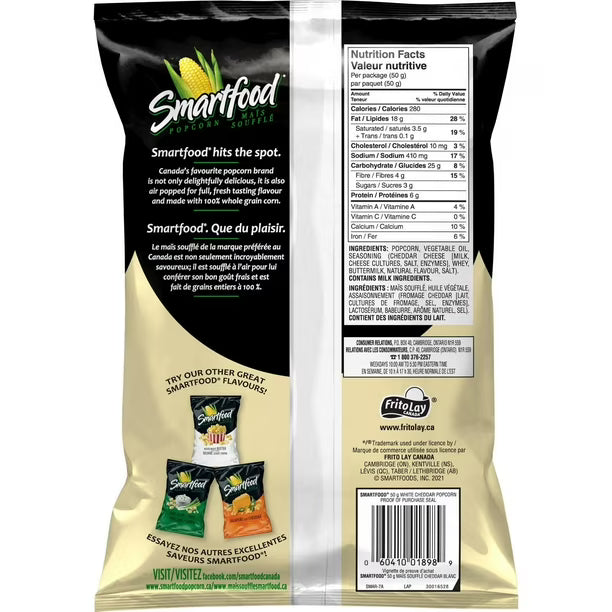 Smartfood Popcorn 36×45g White Cheddar