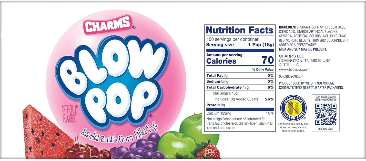 Blow Pops Charms 180's Assorted