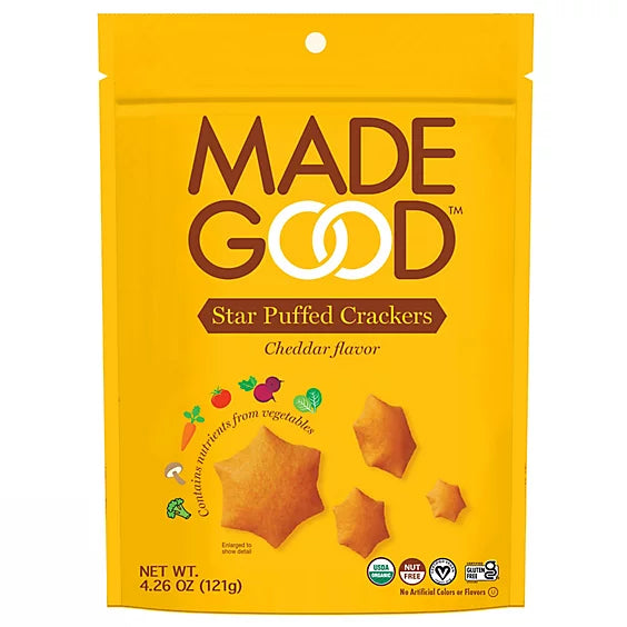 Made Good Cheddar Crackers 100x20g Puffed Stars