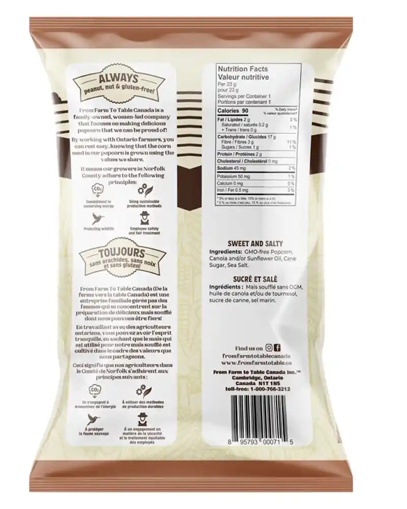 Popcorn From Farm to Table 32x23g Sweet & Salty