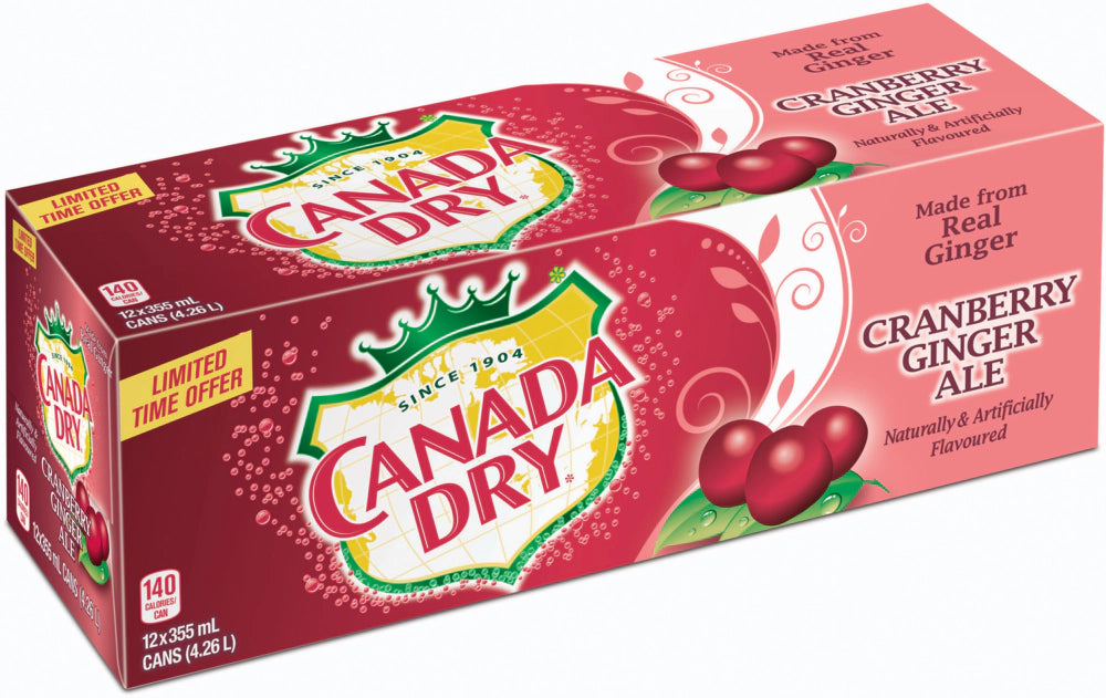 Ginger Ale Canada Dry 12x355ml Cranberry