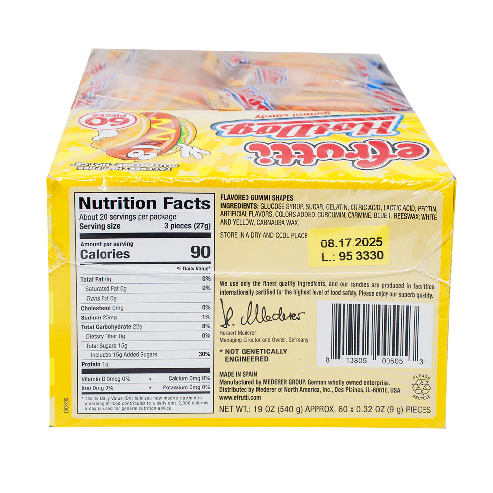 eFrutti Gummies 60's Mini Hot Dog